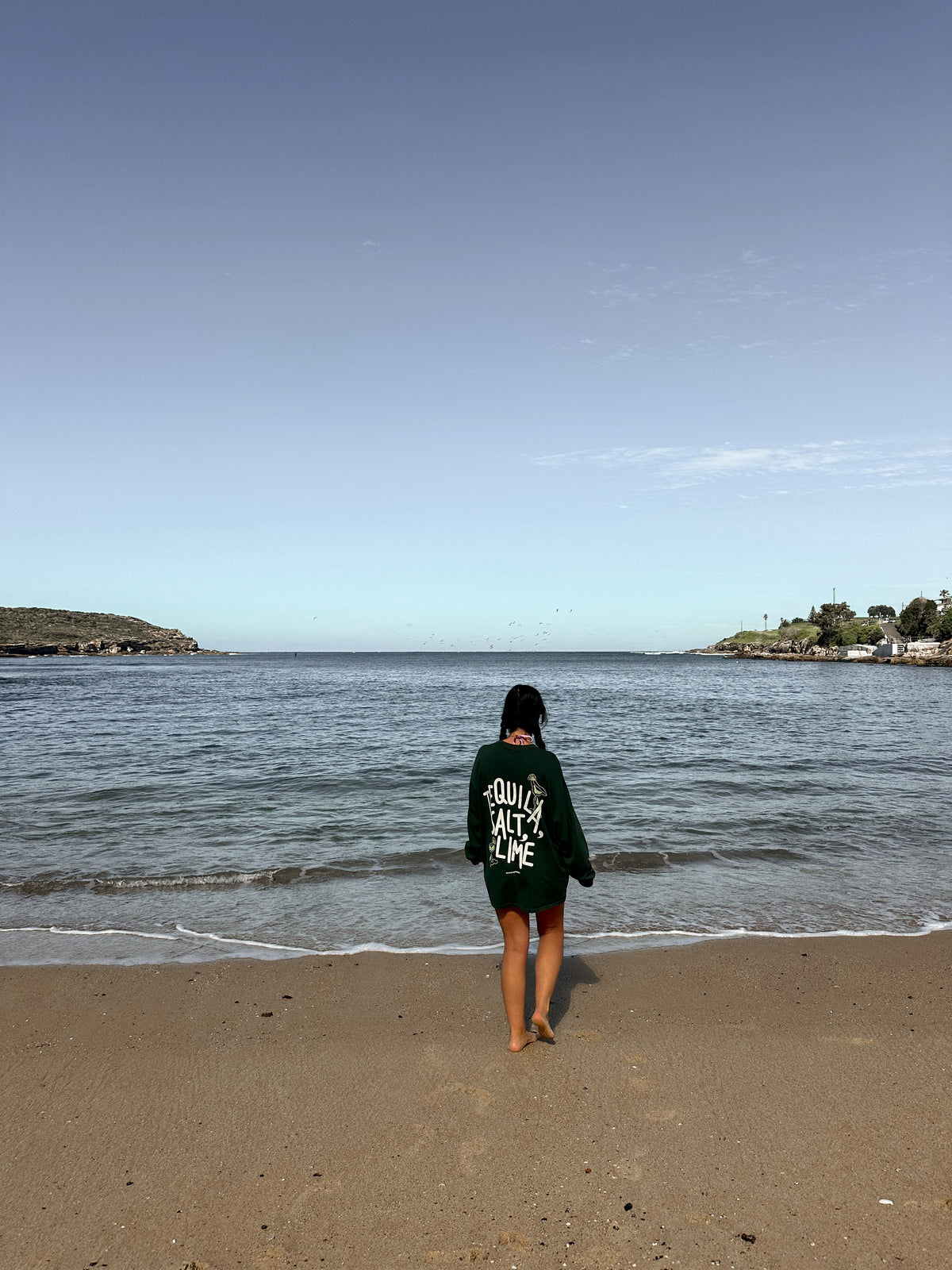 'tequila, salt, lime' long sleeve oversized tee